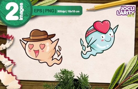 Adorable Spooky Charm: The Cute Lovely Ghost Cartoon Illustration