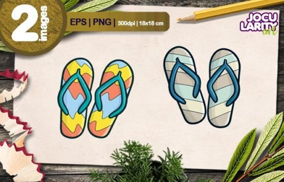 Bring Playful Energy to Your Projects with Funny Colorful Sandals Cartoon Vector