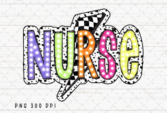 Colorful Nurse Lightning Bolt PNG: A Bold Graphic for Healthcare Creators