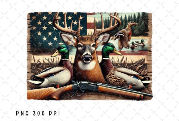 Deer Hunting Duck Hunter USA Flag PNG: Design Guide