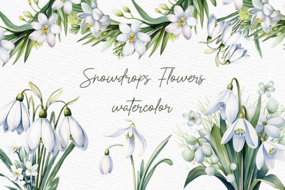 Elegant Snow Drops Clipart for Spring Floral Designs