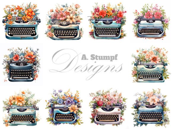 Floral Typewriter Watercolor Clipart Set: A Designer's Guide