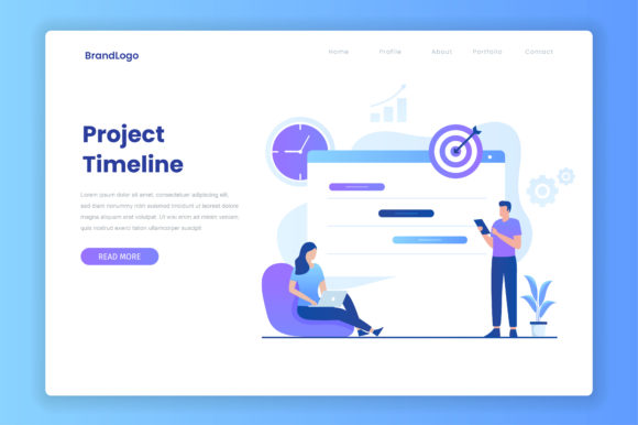 Mastering the Flat Design of Project Timeline Concept