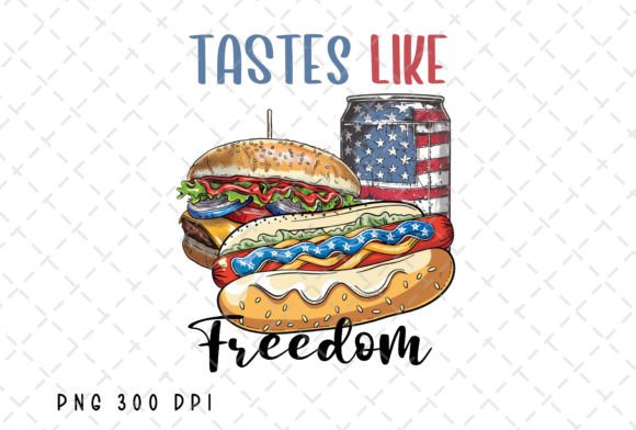 Taste Like Freedom Hot Dog 4th of July: A Bold Design Asset