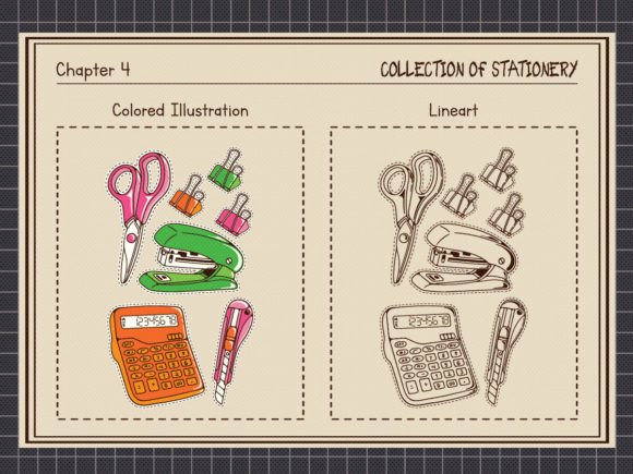 Timeless Charm: Old Stationery School Sticker Clipart for Your Projects