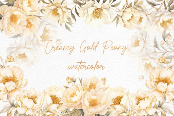 Watercolor Beige Gold Peony Clipart: A Designer's Floral Toolkit