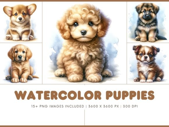Watercolor Puppies Clipart Bundle: A Designer's Delight
